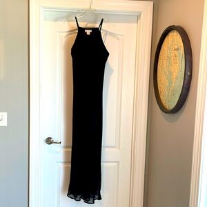 Express Women’s black spaghetti strap silk chiffon maxi dress / Size 13-14
